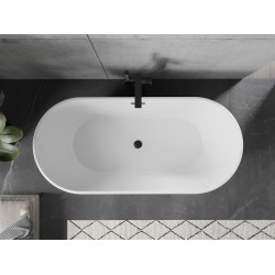 Luxury Flavia szabadon álló fürdökád akril  160 x 74 cm, fehér,  leeresztö   fekete - 54031608000-B Térben álló kád
