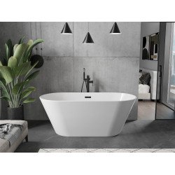 Luxury Flavia szabadon álló fürdökád akril  160 x 74 cm, fehér,  leeresztö   fekete - 54031608000-B Térben álló kád Térben álló kád Luxury