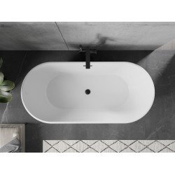 Luxury Flavia szabadon álló fürdökád akril  160 x 74 cm, fehér,  leeresztö   fekete - 54031608000-B Térben álló kád