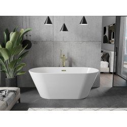 Luxury Flavia szabadon álló fürdökád akril  160 x 74 cm, fehér,  leeresztö arany - 54031608000-G Térben álló kád Térben álló kád Luxury
