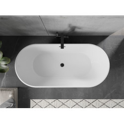 Luxury Flavia szabadon álló fürdökád akril  170 x 75 cm, fehér,  leeresztö   fekete - 54031708000-B Térben álló kád