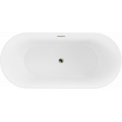 Luxury Flavia szabadon álló fürdökád akril  170 x 75 cm, fehér,  leeresztö arany - 54031708000-G Térben álló kád