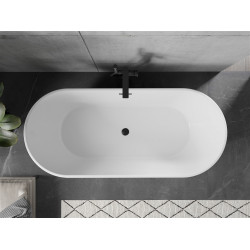 Luxury Flavia szabadon álló fürdökád akril  170 x 75 cm, fehér/fekete,  leeresztö   fekete - 54031708075-B Térben álló kád