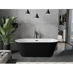 Luxury Flavia szabadon álló fürdökád akril  170 x 75 cm, fehér/fekete,  leeresztö   fekete - 54031708075-B Térben álló kád Térben álló kád Luxury