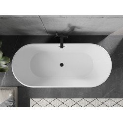 Luxury Flavia szabadon álló fürdökád akril  170 x 75 cm, fehér/fekete,  leeresztö   fekete - 54031708075-B Térben álló kád