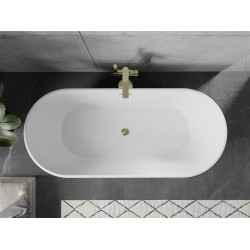 Luxury Flavia szabadon álló fürdökád akril  170 x 75 cm, fehér/fekete,  leeresztö arany - 54031708075-G Térben álló kád