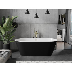 Luxury Flavia szabadon álló fürdökád akril  170 x 75 cm, fehér/fekete,  leeresztö arany - 54031708075-G Térben álló kád Térben álló kád Luxury