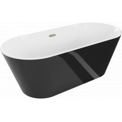 Luxury Flavia szabadon álló fürdökád akril  170 x 75 cm, fehér/fekete,  leeresztö arany - 54031708075-G Térben álló kád Térben álló kád Luxury