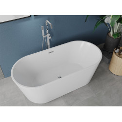 Luxury Luna szabadon álló fürdökád akril  150 x 75 cm, fehér,  leeresztö  króm - 52031507500 Térben álló kád