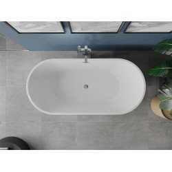 Luxury Luna szabadon álló fürdökád akril  150 x 75 cm, fehér,  leeresztö  króm - 52031507500 Térben álló kád