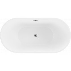 Luxury Luna szabadon álló fürdökád akril  150 x 75 cm, fehér,  leeresztö  króm - 52031507500 Térben álló kád