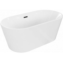 Luxury Luna szabadon álló fürdökád akril  150 x 75 cm, fehér,  leeresztö   fekete - 52031507500-B Térben álló kád Térben álló kád Luxury