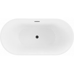 Luxury Luna szabadon álló fürdökád akril  150 x 75 cm, fehér,  leeresztö   fekete - 52031507500-B Térben álló kád