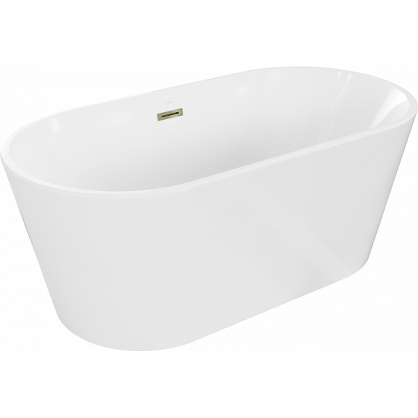 Luxury Luna szabadon álló fürdökád akril  150 x 75 cm, fehér,  leeresztö arany - 52031507500-G Térben álló kád