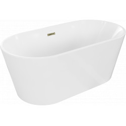 Luxury Luna szabadon álló fürdökád akril  150 x 75 cm, fehér,  leeresztö arany - 52031507500-G Térben álló kád Térben álló kád Luxury
