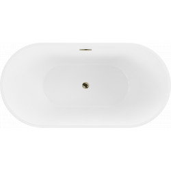 Luxury Luna szabadon álló fürdökád akril  150 x 75 cm, fehér,  leeresztö arany - 52031507500-G Térben álló kád