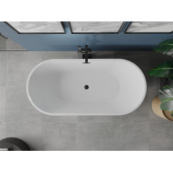 Luxury Luna szabadon álló fürdökád akril  150 x 75 cm, fehér/fekete,  leeresztö   fekete - 52031507575-B Térben álló kád