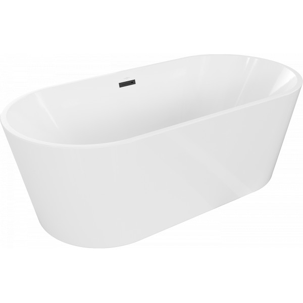 Luxury Luna szabadon álló fürdökád akril  170 x 80 cm, fehér,  leeresztö   fekete - 52031708000-B Térben álló kád