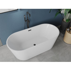 Luxury Luna szabadon álló fürdökád akril  170 x 80 cm, fehér,  leeresztö   fekete - 52031708000-B Térben álló kád