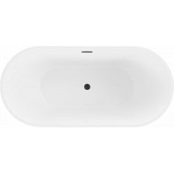 Luxury Luna szabadon álló fürdökád akril  170 x 80 cm, fehér,  leeresztö   fekete - 52031708000-B Térben álló kád