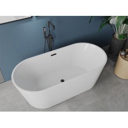 Luxury Luna szabadon álló fürdökád akril  170 x 80 cm, fehér,  leeresztö   fekete - 52031708000-B Térben álló kád
