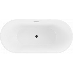 Luxury Luna szabadon álló fürdökád akril  170 x 80 cm, fehér,  leeresztö   fekete - 52031708000-B Térben álló kád