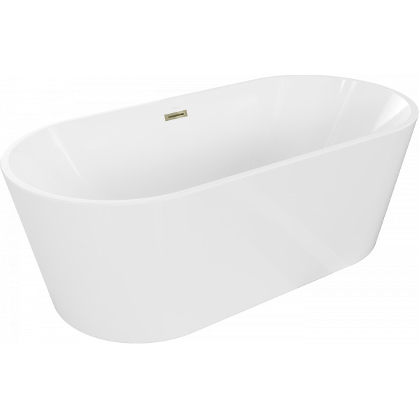 Luxury Luna szabadon álló fürdökád akril  170 x 80 cm, fehér,  leeresztö arany - 52031708000-G Térben álló kád