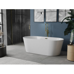 Luxury Luna szabadon álló fürdökád akril  170 x 80 cm, fehér,  leeresztö arany - 52031708000-G Térben álló kád Térben álló kád Luxury
