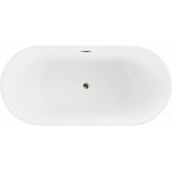Luxury Luna szabadon álló fürdökád akril  170 x 80 cm, fehér,  leeresztö arany - 52031708000-G Térben álló kád