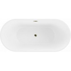 Luxury Luna szabadon álló fürdökád akril  170 x 80 cm, fehér,  leeresztö arany - 52031708000-G Térben álló kád