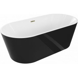 Luxury Luna szabadon álló fürdökád akril  170 x 80 cm, fehér/fekete,  leeresztö arany - 52031708075-G Térben álló kád Térben álló kád Luxury
