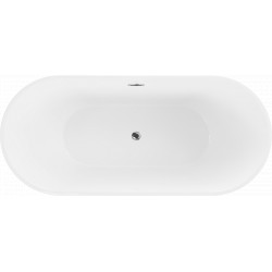 Luxury Luna szabadon álló fürdökád akril  180 x 80 cm, fehér,  leeresztö  króm - 52031808000 Térben álló kád