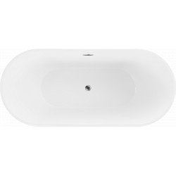 Luxury Luna szabadon álló fürdökád akril  180 x 80 cm, fehér,  leeresztö  króm - 52031808000 Térben álló kád