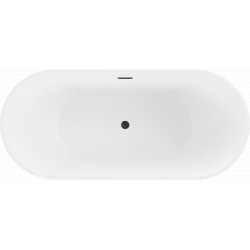 Luxury Luna szabadon álló fürdökád akril  180 x 80 cm, fehér,  leeresztö   fekete - 52031808000-B Térben álló kád