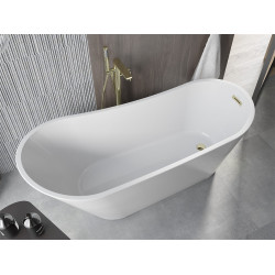 Luxury Alta szabadon álló fürdökád akril  170 x 75 cm, fehér,  leeresztö arany - 52141707500-G Térben álló kád