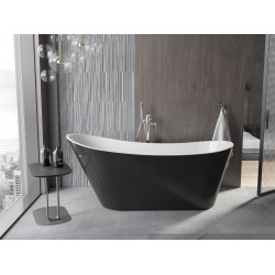Luxury Alta szabadon álló fürdökád akril  170 x 75 cm, fehér/fekete,  leeresztö  króm - 52141707575 Térben álló kád Térben álló kád Luxury