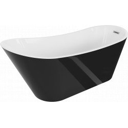 Luxury Alta szabadon álló fürdökád akril  170 x 75 cm, fehér/fekete,  leeresztö  króm - 52141707575 Térben álló kád Térben álló kád Luxury