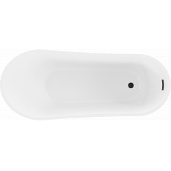 Luxury Alta szabadon álló fürdökád akril  170 x 75 cm, fehér/fekete,  leeresztö   fekete - 52141707575-B Térben álló kád