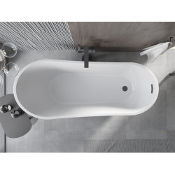 Luxury Alta szabadon álló fürdökád akril  170 x 75 cm, fehér/fekete,  leeresztö   fekete - 52141707575-B Térben álló kád