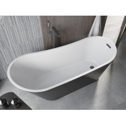 Luxury Alta szabadon álló fürdökád akril  170 x 75 cm, fehér/fekete,  leeresztö   fekete - 52141707575-B Térben álló kád