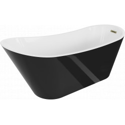 Luxury Alta szabadon álló fürdökád akril  170 x 75 cm, fehér/fekete,  leeresztö arany - 52141707575-G Térben álló kád Térben álló kád Luxury