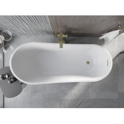 Luxury Alta szabadon álló fürdökád akril  170 x 75 cm, fehér/fekete,  leeresztö arany - 52141707575-G Térben álló kád
