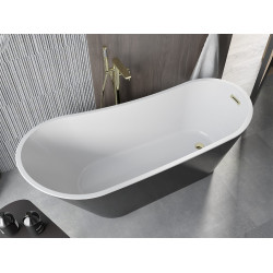 Luxury Alta szabadon álló fürdökád akril  170 x 75 cm, fehér/fekete,  leeresztö arany - 52141707575-G Térben álló kád