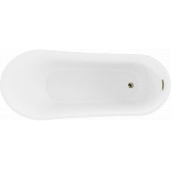 Luxury Alta szabadon álló fürdökád akril  170 x 75 cm, fehér/fekete,  leeresztö arany - 52141707575-G Térben álló kád