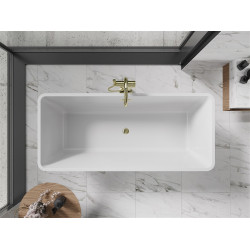 Luxury Tonia szabadon álló fürdökád akril  170 x 75 cm, fehér,  leeresztö arany - 52171707500-G Térben álló kád