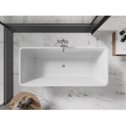 Luxury Tonia szabadon álló fürdökád akril  170 x 75 cm, fehér/fekete,  leeresztö  króm - 52171707575 Térben álló kád
