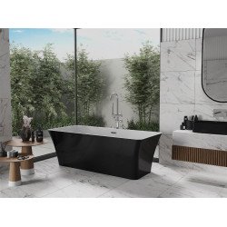 Luxury Tonia szabadon álló fürdökád akril  170 x 75 cm, fehér/fekete,  leeresztö  króm - 52171707575 Térben álló kád Térben álló kád Luxury