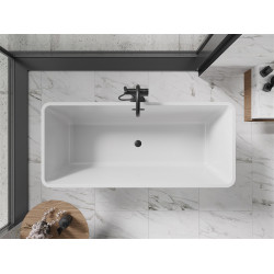 Luxury Tonia szabadon álló fürdökád akril  170 x 75 cm, fehér/fekete,  leeresztö   fekete - 52171707575-B Térben álló kád