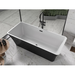 Luxury Tonia szabadon álló fürdökád akril  170 x 75 cm, fehér/fekete,  leeresztö   fekete - 52171707575-B Térben álló kád