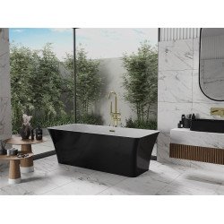 Luxury Tonia szabadon álló fürdökád akril  170 x 75 cm, fehér/fekete,  leeresztö arany - 52171707575-G Térben álló kád Térben álló kád Luxury